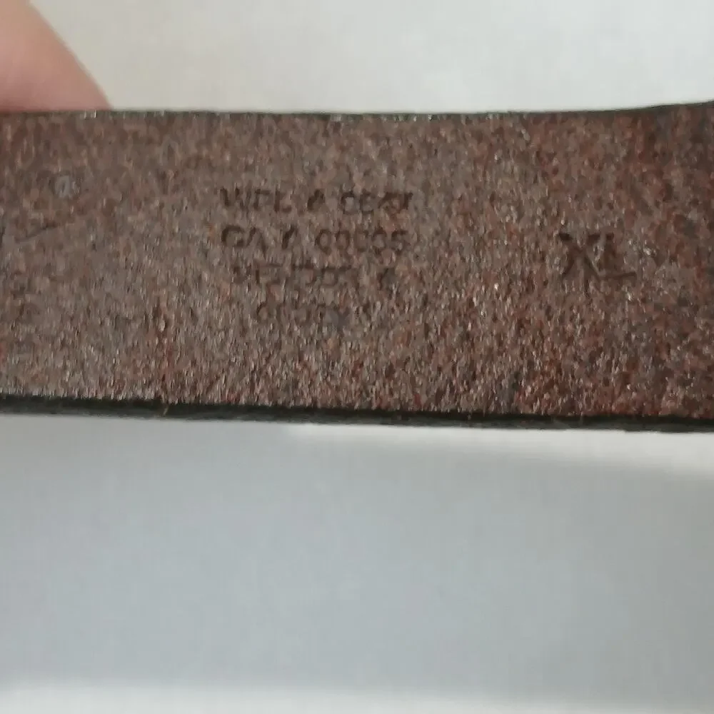 Eddie Bauer Belt Mens XL Brown Genuine Leather Solid Brass Buckle Dress 16-0037